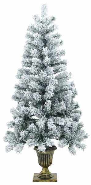 Zasnježeno mini božićno drvce 120 cm PVC Zelena i bijela - Zelena i bijela 120 cm bez LED svjetala