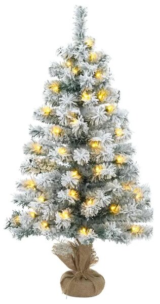 Mini božićno drvce zasnježeno 90 cm 50 LED lampica Topla bijela - Zelena i bijela 90 cm s LED svjetlima