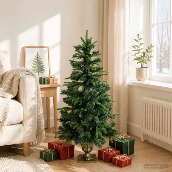 Mini božićno drvce 120 cm PVC i PE Zelena - Zelena 120 cm bez LED svjetala