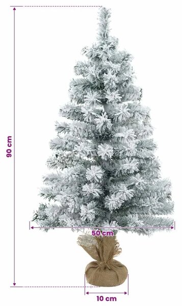Mini zasnježeno božićno drvce 90 cm PVC Zelena i bijela - Zelena i bijela 90 cm bez LED svjetala