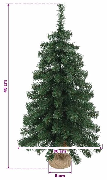 Mini božićno drvce 45 cm PVC Zelena - Zelena 45 cm bez LED svjetala