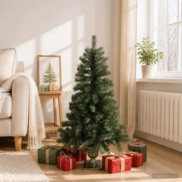 Mini božićno drvce 120 cm PVC Zelena - Zelena 120 cm bez LED svjetala