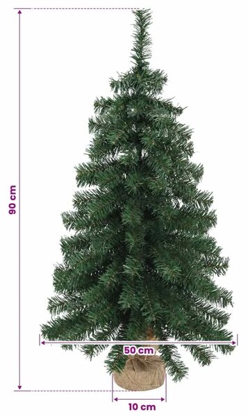 Mini božićno drvce 90 cm PVC Zelena - Zelena 90 cm bez LED svjetala
