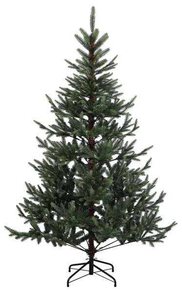 Umjetno božićno drvce s nogom 180 cm PVC i metal Zelena - Zelena 180 cm bez LED svjetala