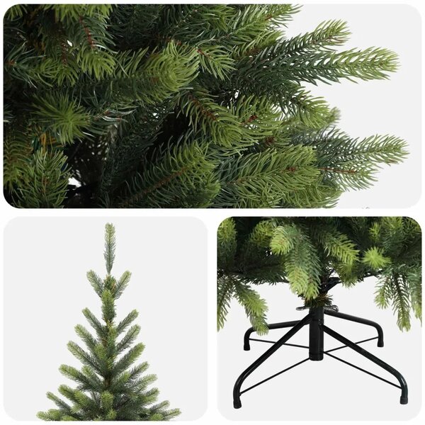 Umjetno božićno drvce s nogom 180 cm PVC i metal Zelena - 180 cm bez LED svjetala