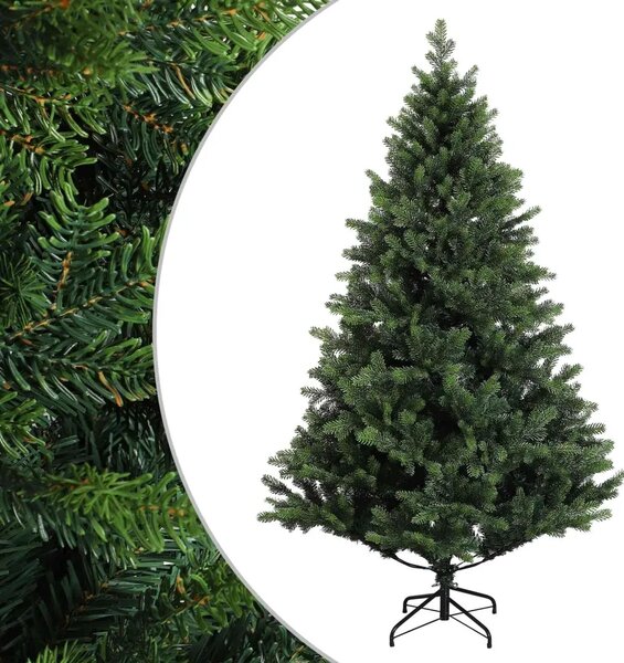 Umjetno božićno drvce s nogom 210 cm PVC i metal Zelena - Zelena 210 cm bez LED svjetala