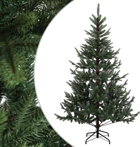 Umjetno božićno drvce s nogom 180 cm PVC i metal Zelena - Zelena 180 cm bez LED svjetala