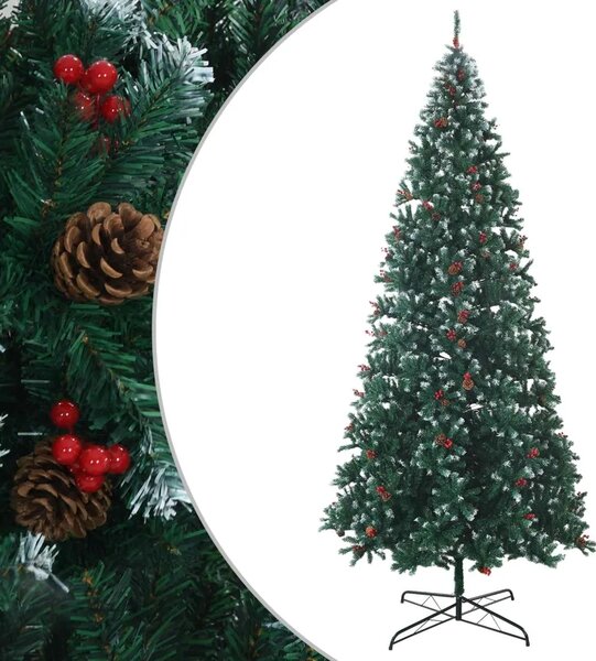 Umjetno božićno drvce 400 cm PVC i čelik Zelena i bijela - 400 cm