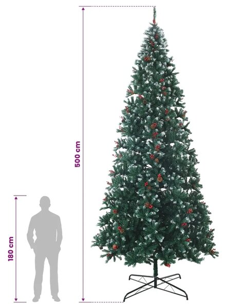 Umjetno zglobno božićno drvce s kuglicama 500 cm - 500 cm s LED-ima i ružičastim lopticama
