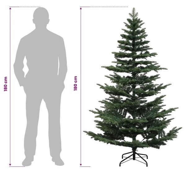 Umjetno božićno drvce s nogom 180 cm PE i PVC Zelena - Zelena 180 cm bez LED svjetala