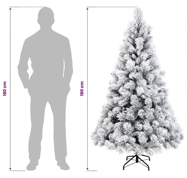 Umjetno božićno drvce s nogom 180 cm 300 LED lampica - Bijela 180 cm s LED svjetlima