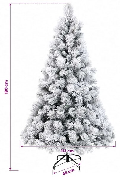 Umjetno božićno drvce s kuglicom 180 cm 300 LED lampica - Zelena i bijela 180 cm s LED-ima i ružičastim lopticama