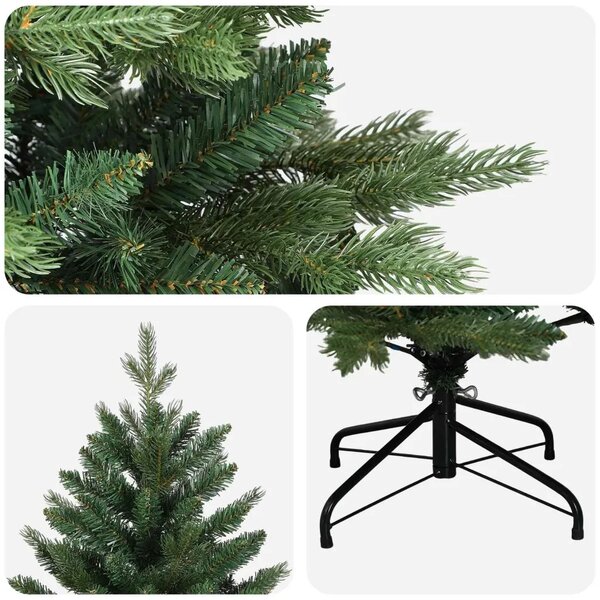 Umjetno božićno drvce s nogom 120 cm PVC i metal Zelena - 120 cm bez LED svjetala