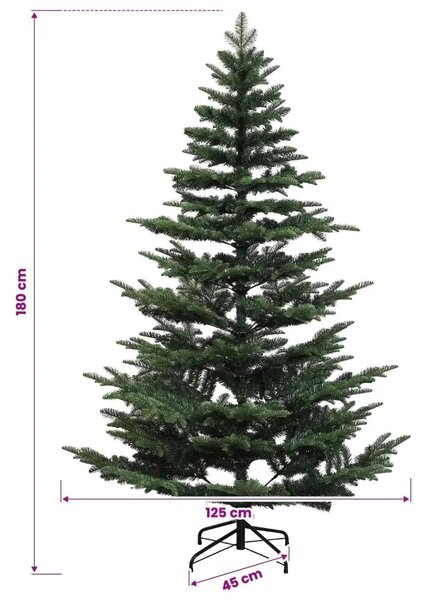 Umjetno božićno drvce s nogom 180 cm PE i PVC Zelena - Zelena 180 cm bez LED svjetala