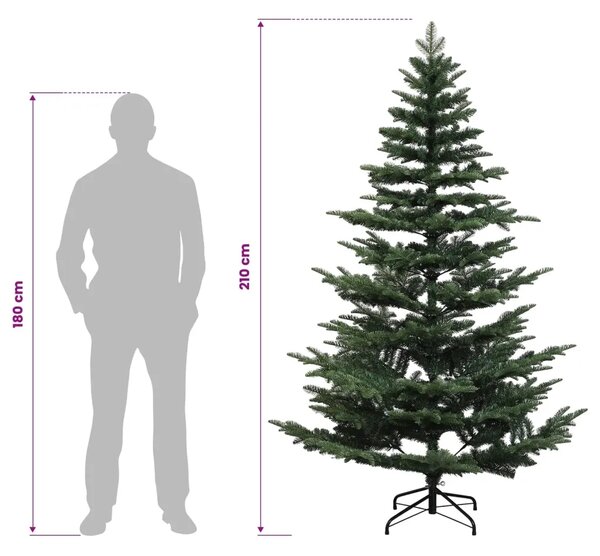 Umjetno božićno drvce s nogom 210 cm PE i PVC Zelena - Zelena 210 cm bez LED svjetala