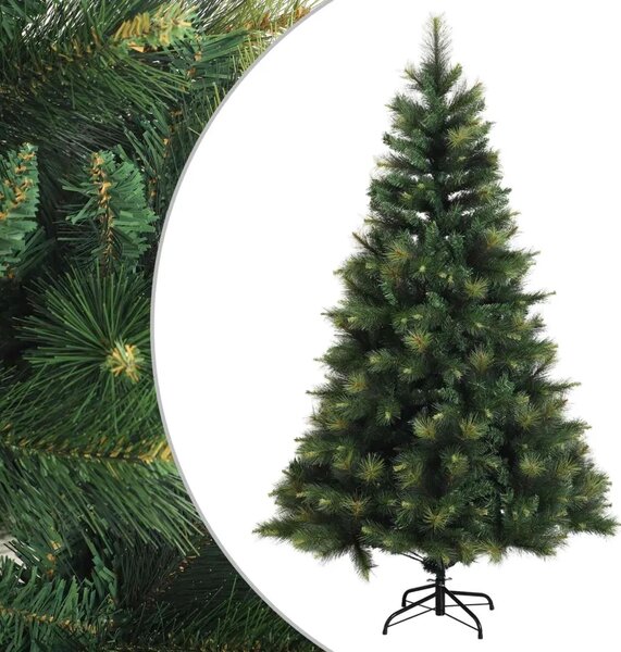 Umjetno božićno drvce s nogom 180 cm PVC i metal Zelena - Zelena 180 cm bez LED svjetala