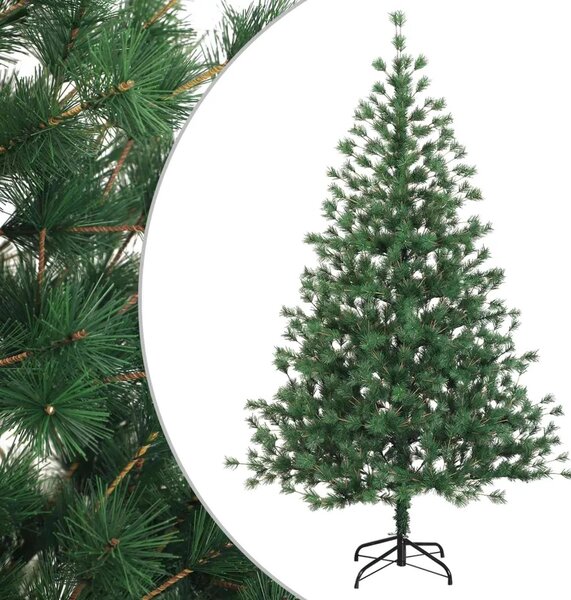 Umjetno božićno drvce s nogom 150 cm PVC i metal Zelena - 150 cm bez LED svjetala