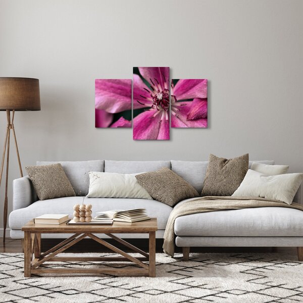 Slika ružičastog cvijeta klematisa (90x60 cm)
