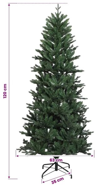 Umjetno božićno drvce s kuglicom 120 cm 150 LED lampica - Zelena 120 cm s LED-ima i crvenim lopticama