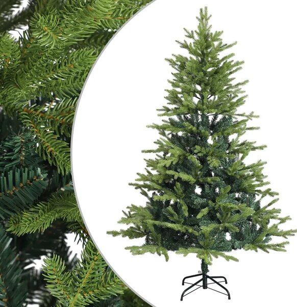 Umjetno božićno drvce s nogom 180 cm PVC i metal Zelena - Zelena 180 cm bez LED svjetala
