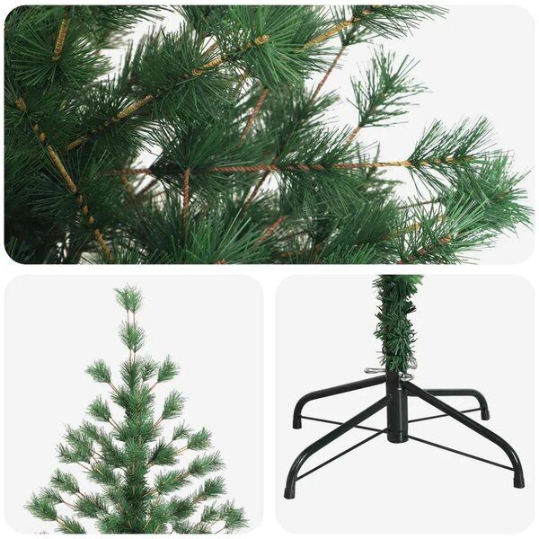 Umjetno božićno drvce s nogom 150 cm PVC i metal Zelena - 150 cm bez LED svjetala