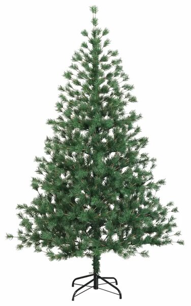 Umjetno božićno drvce s nogom 150 cm PVC i metal Zelena - 150 cm bez LED svjetala