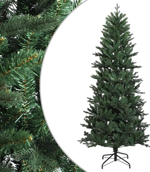 Umjetno božićno drvce s nogom 180 cm PVC i PE Zelena - Zelena 180 cm bez LED svjetala