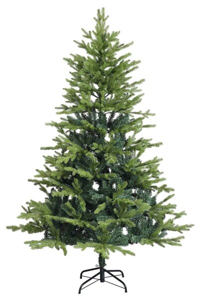 Umjetno božićno drvce s nogom 180 cm PVC i metal Zelena - Zelena 180 cm bez LED svjetala
