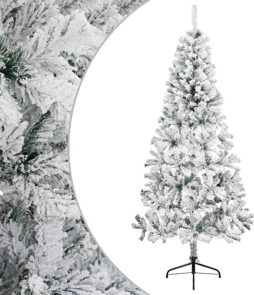 Umjetno božićno drvce 210 cm PVC i čelik Zelena i bijela - Zelena i bijela 210 cm