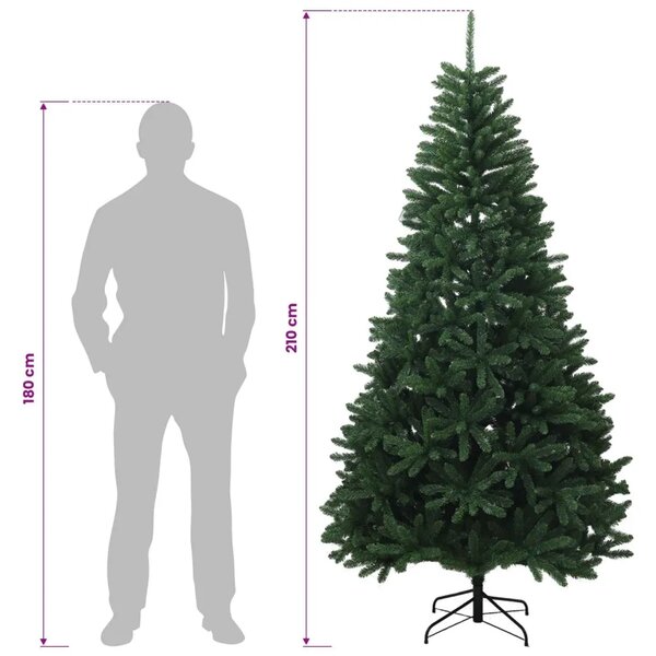 Umjetno božićno drvce s nogom 210 cm PVC Srednja zelena - Srednje zelena Ø 106 x 210 cm bez LED svjetala