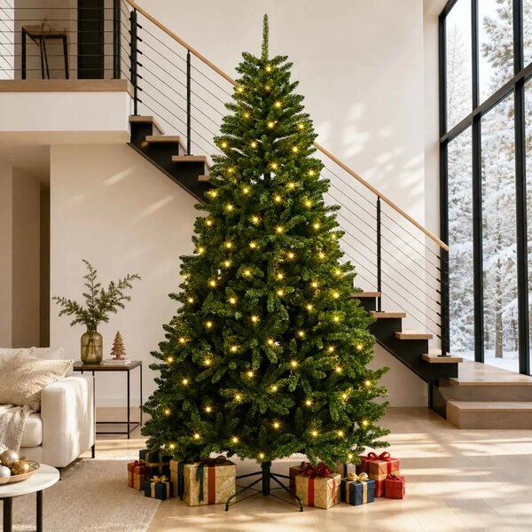 Umjetno božićno drvce s nogom 300 cm 1000 LED lampica - Svijetlo zelena Ø 138 x 300 cm s 1000 LED dioda