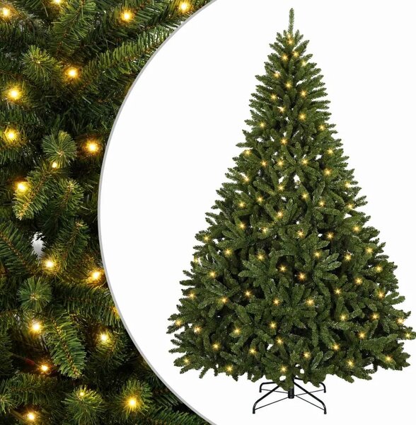 Umjetno božićno drvce s nogom 270 cm 600 LED lampica - Srednje zelena Ø 128 x 270 cm s 600 LED dioda