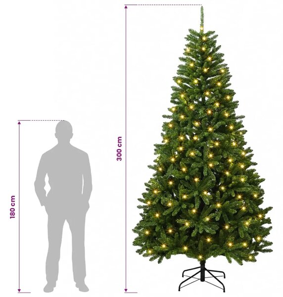 Umjetno božićno drvce s nogom 300 cm 1000 LED lampica - Svijetlo zelena Ø 138 x 300 cm s 1000 LED dioda