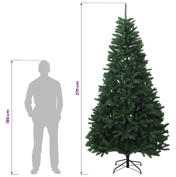 Umjetno božićno drvce s nogom 270 cm 600 LED lampica - Srednje zelena Ø 128 x 270 cm s 600 LED dioda