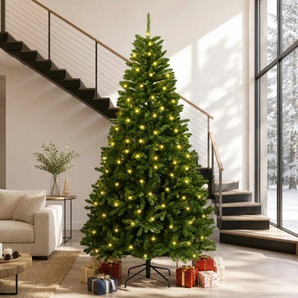 Umjetno božićno drvce s nogom 300 cm 1000 LED lampica - Svijetlo zelena Ø 138 x 300 cm s 1000 LED dioda