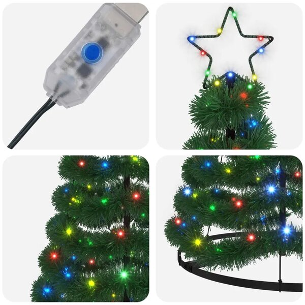 LED božićno drvce od folije s postoljem EKENAS 180 cm - Šareni 180 cm