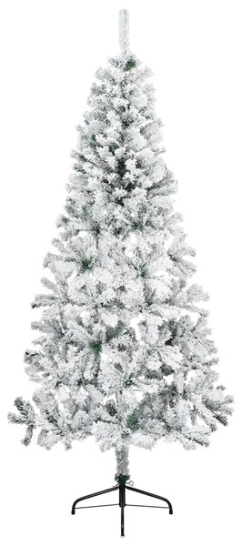 Umjetno božićno drvce 210 cm PVC i čelik Zelena i bijela - Zelena i bijela 210 cm