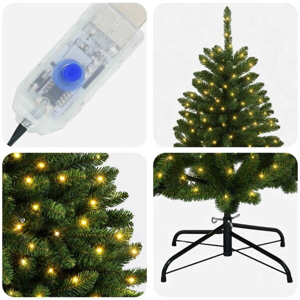 Umjetno božićno drvce s nogom 300 cm 1000 LED lampica - Svijetlo zelena Ø 138 x 300 cm s 1000 LED dioda