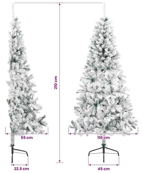 Umjetno božićno drvce 210 cm PVC i čelik Zelena i bijela - Zelena i bijela 210 cm