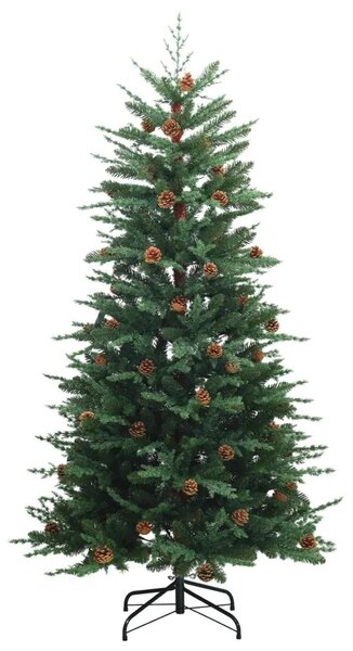 Umjetno božićno drvce s kuglicom 150 cm 150 LED lampica - Zelena 150 cm s LED žaruljama i bijelim kuglicama