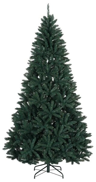 Umjetno božićno drvce s kuglicama tamnozeleno 210 cm - Tamnozelena Ø 106 x 210 cm s 300 LED dioda i crnim lopticama