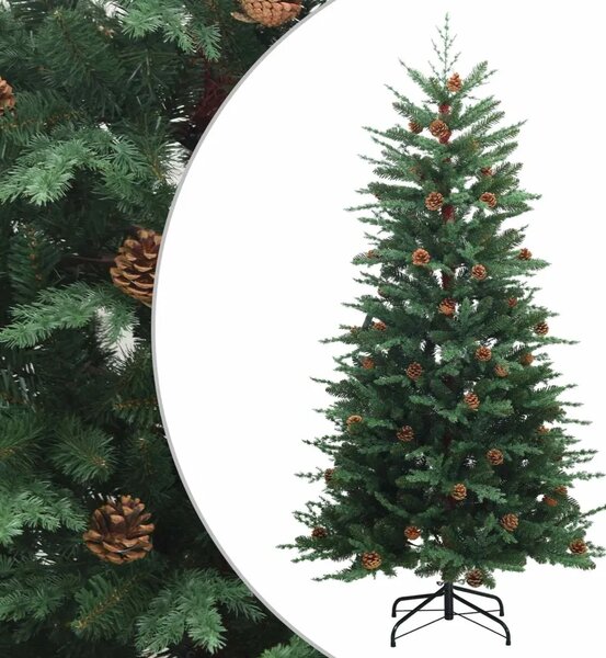 Umjetno božićno drvce s nogom 150 cm PE i PVC Zelena - Zelena 150 cm bez LED svjetala