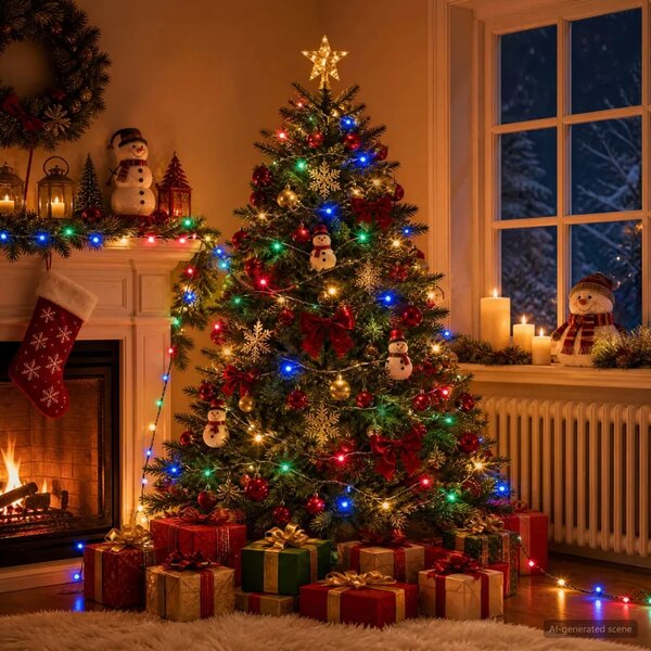 Božićne lampice s dva načina boja 300 LED lampica Višebojno - 300