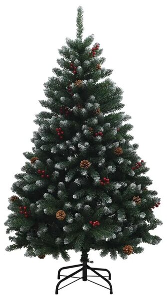 Umjetno božićno drvce sa zglobnim granama 180 cm PVC - Zeleno sa zamrznutim vrhovima Ø 90 x 180 cm bez LED svjetala