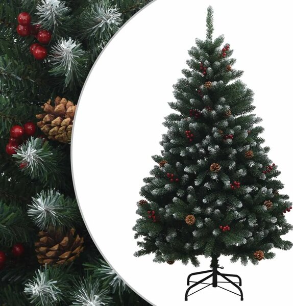 Umjetno božićno drvce sa zglobnim granama 180 cm PVC - Zeleno sa zamrznutim vrhovima Ø 90 x 180 cm bez LED svjetala