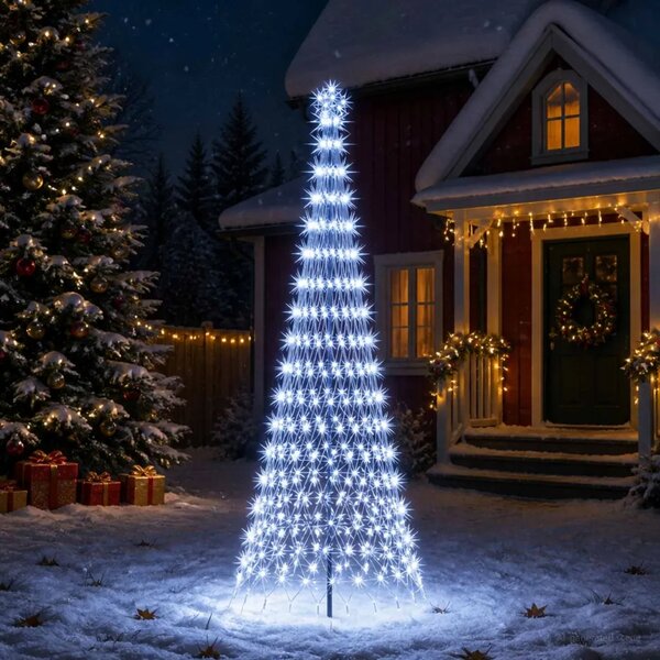 LED božićno drvce 300 cm 350 LED lampica Hladno bijela Željezo - Hladna bijela 300 cm