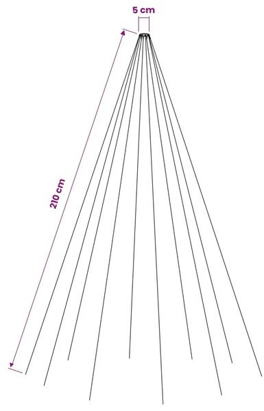 Svjetla za božićno drvce 210 LED lampica Topla bijela 210 cm - 210 Topla bijela