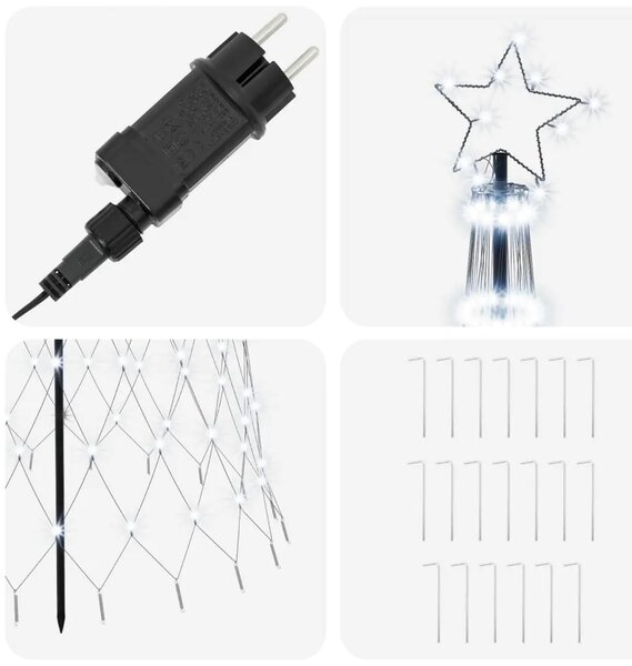 LED božićno drvce 250 cm 290 LED lampica Hladno bijela Željezo - Hladna bijela 250 cm