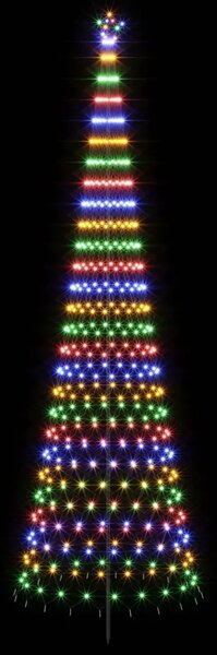 LED božićno drvce 500 cm 550 LED lampica Višebojno Željezo Crna - Šareni 500 cm