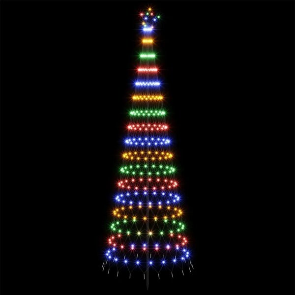 LED božićno drvce 300 cm 350 LED lampica Višebojno Željezo Crna - Šareni 300 cm